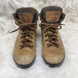 Vintage Asolo Trail 2S Brown Leather Lace Up Hiking Boots Pirelli Women Size 8
